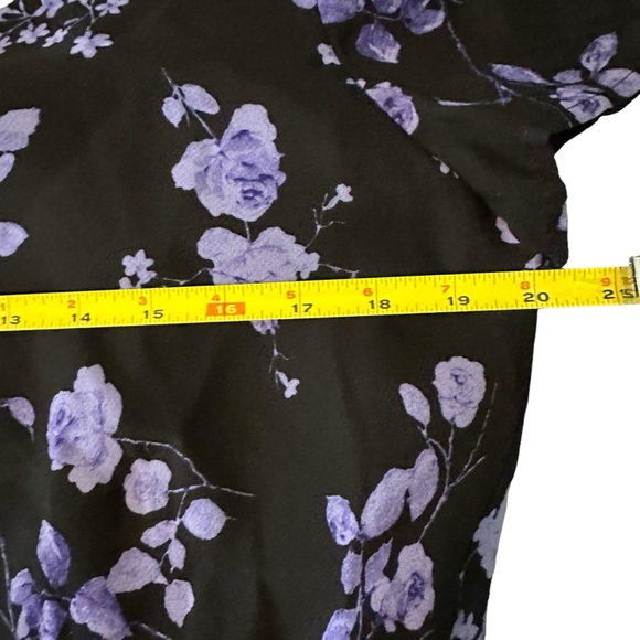 Vintage 90s Jones Wear Dress Black/Purple Floral Dress Sz 12 Romantic Goth EUC - Picture 3 of 8